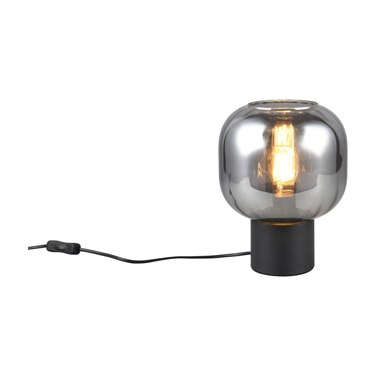 Diva Glass Table Lamp – Black & Grey