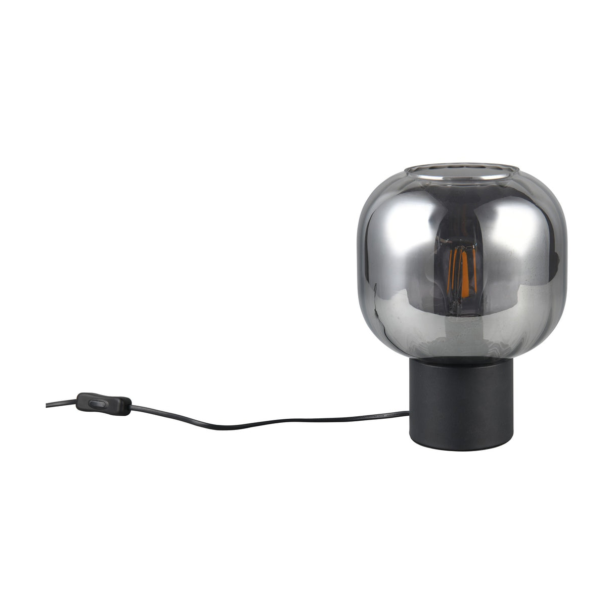 Diva Glass Table Lamp – Black & Grey