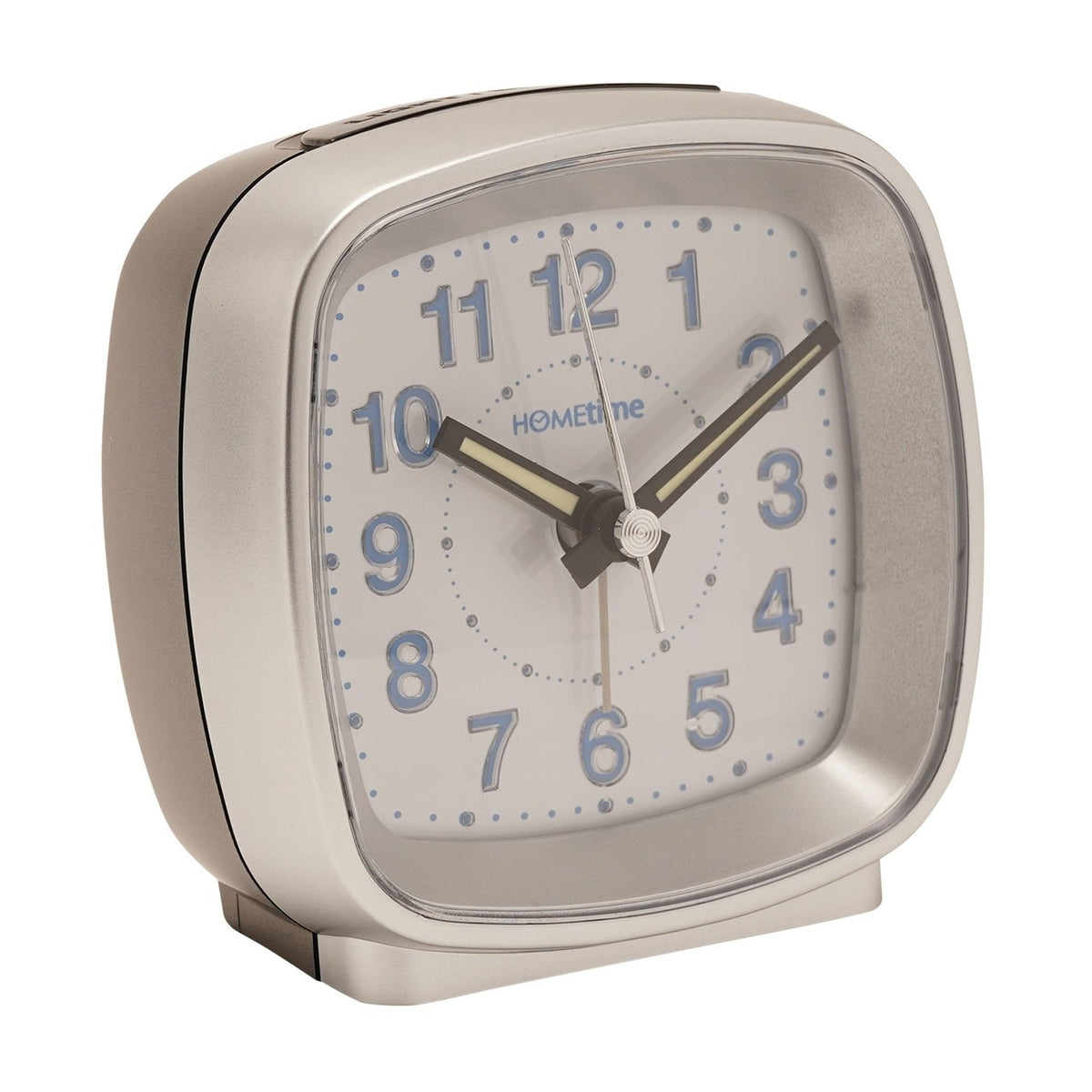 Cushion Silent Sweep Crescendo Plastic Alarm Clock - Silver