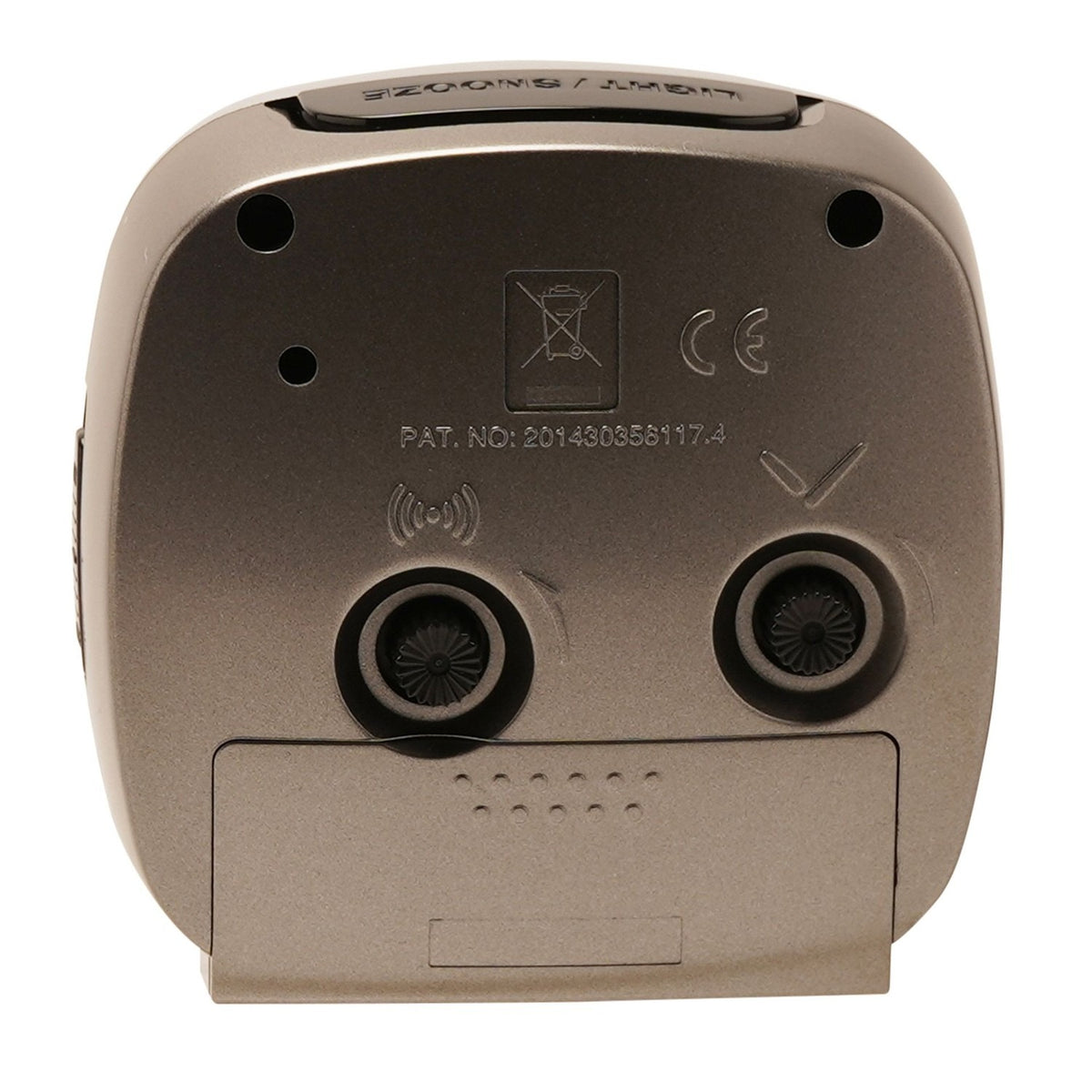 Cushion Silent Sweep Crescendo Plastic Alarm Clock - Silver