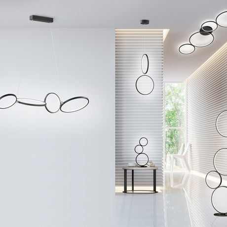 Rondo 3 Light LED Table Lamp – Matt Black
