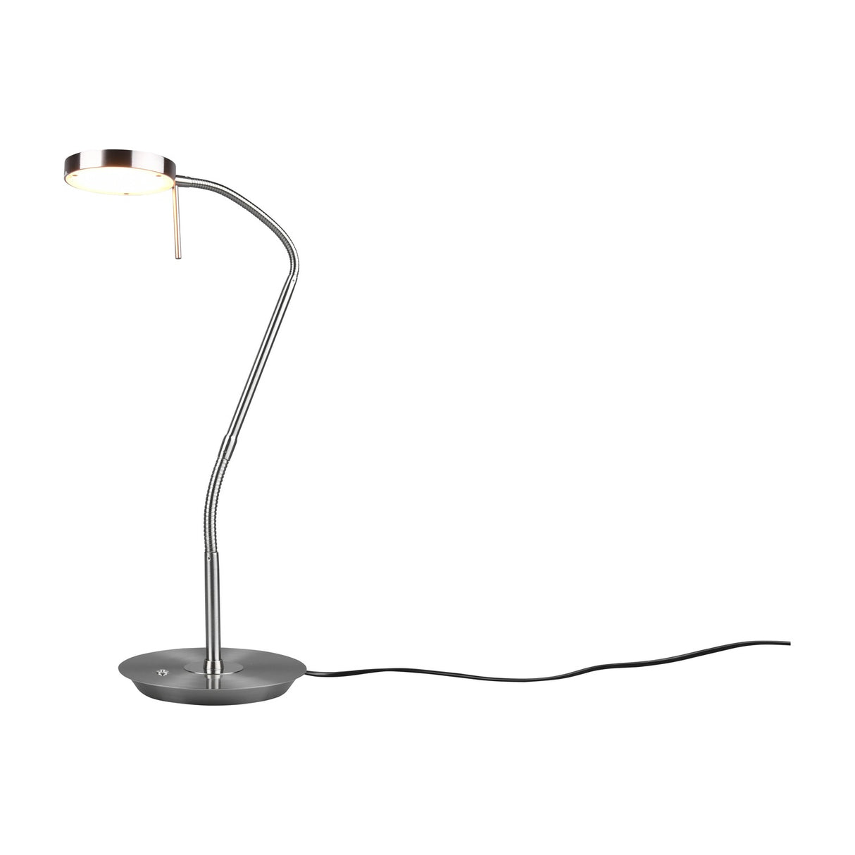 Monza LED White Table Lamp – Satin Nickel