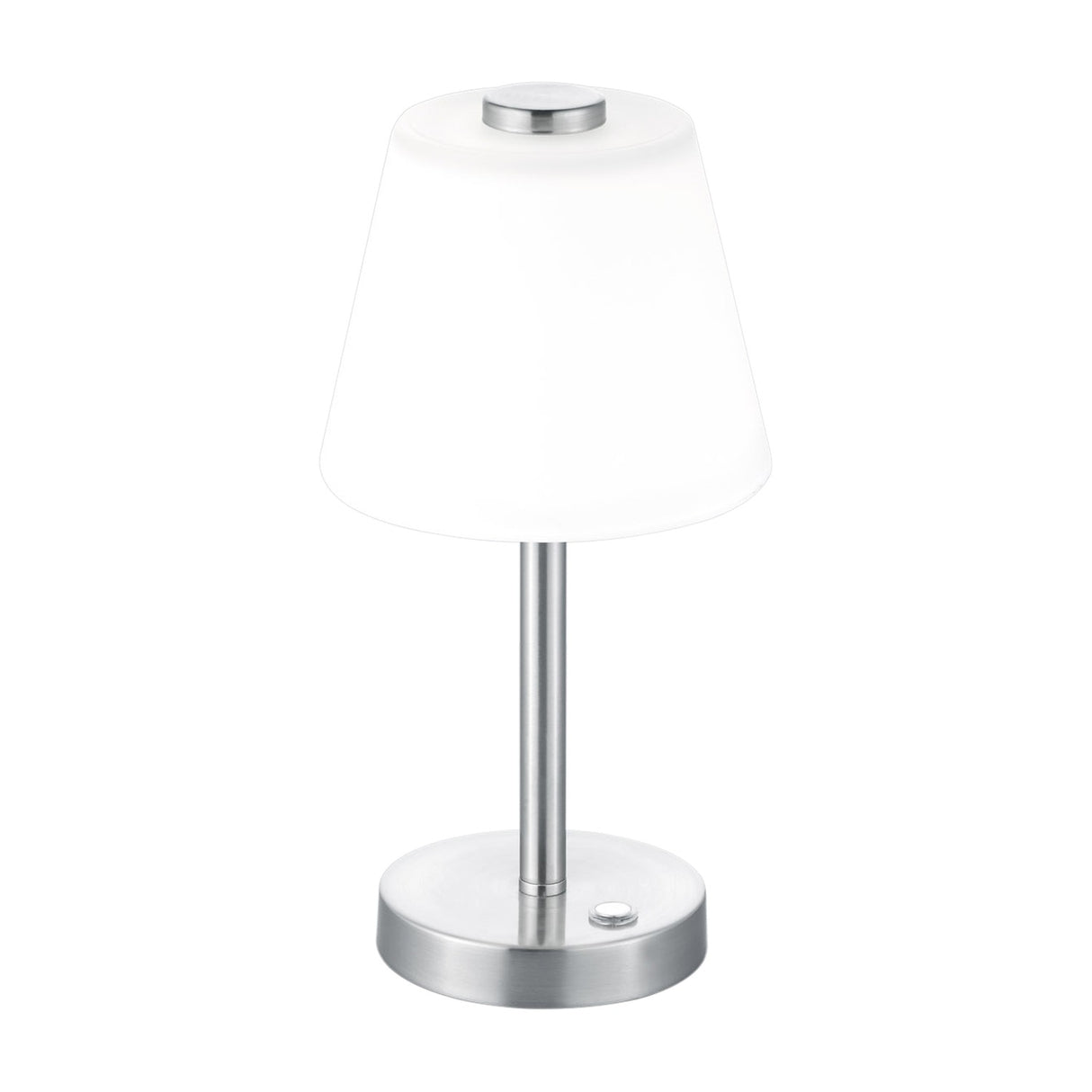 Emerald LED Glass Table Lamp – Satin Nickel