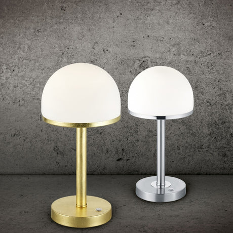 Berlin LED Glass Table Lamp – Satin Nickel
