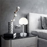 Berlin LED Glass Table Lamp – Satin Nickel