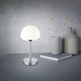 Berlin LED Glass Table Lamp – Satin Nickel