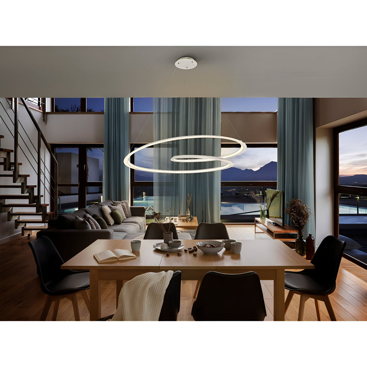 Looping LED Suspension Light 54W 3000K - White