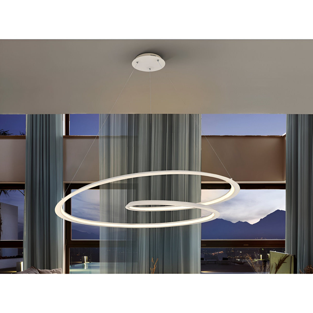 Looping LED Suspension Light 54W 3000K - White