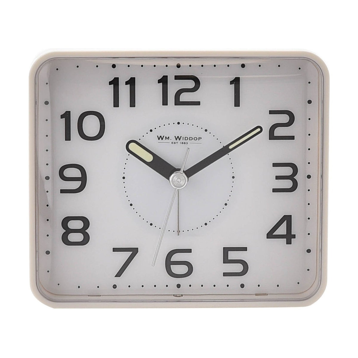 Plastic Alarm Clock with Dual Indicating Light System - White