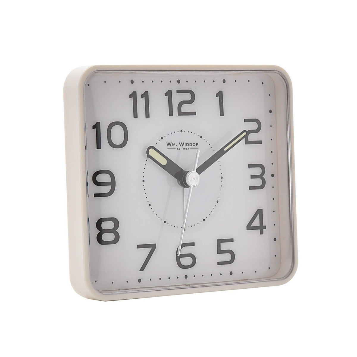 Plastic Alarm Clock with Dual Indicating Light System - White