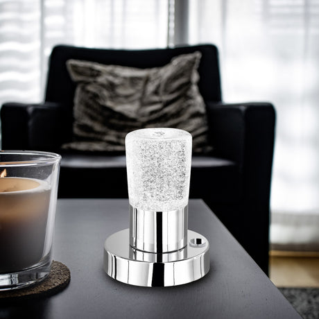Cristo LED Glass Table Lamp – Chrome
