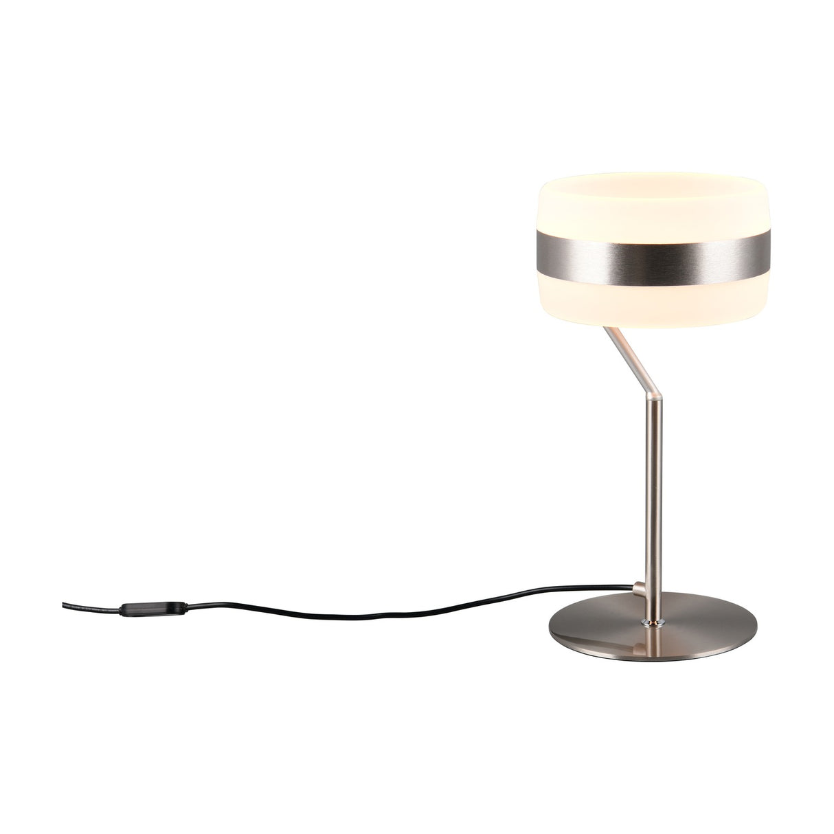 Dios LED Glass Table Lamp – Satin Nickel