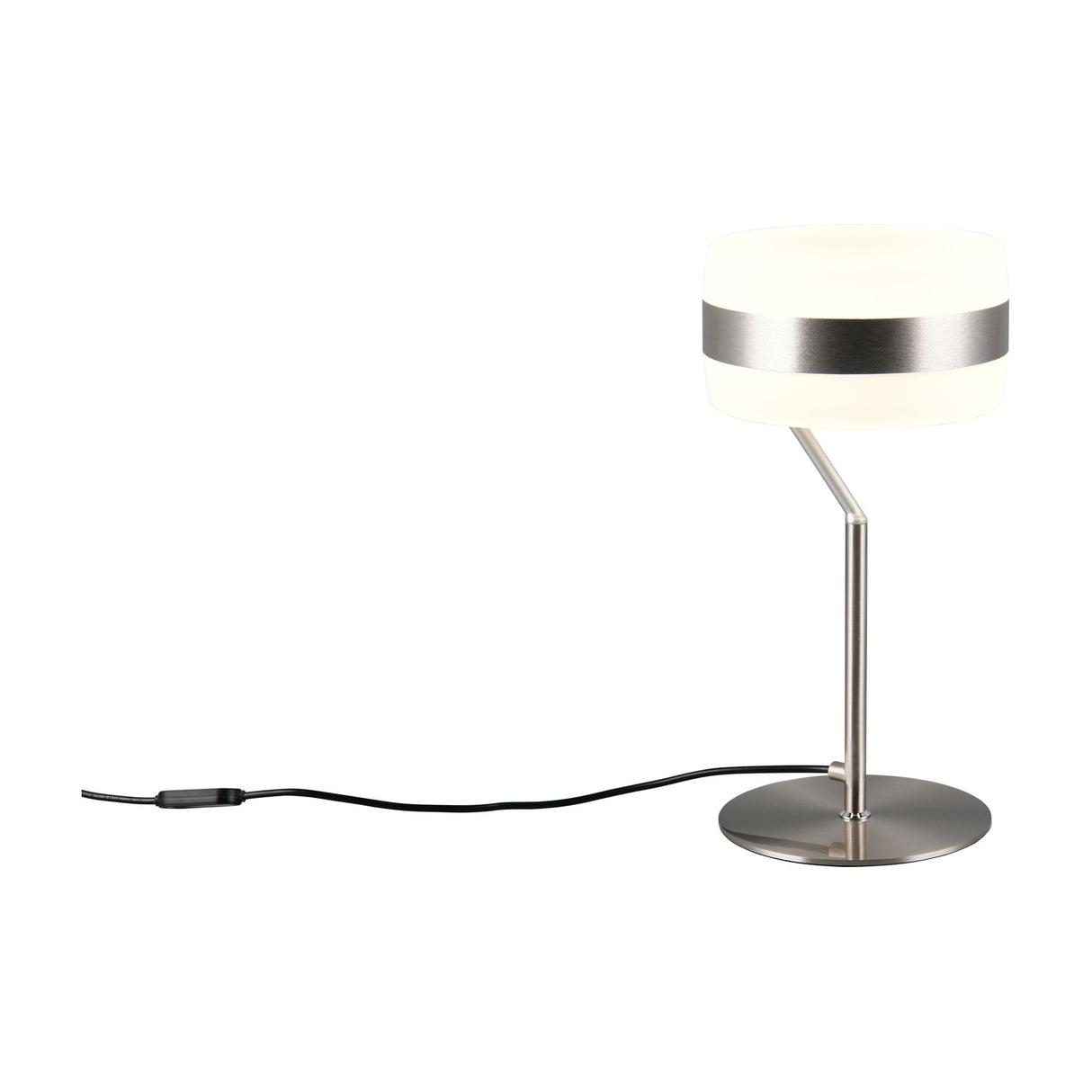 Dios LED Glass Table Lamp – Satin Nickel