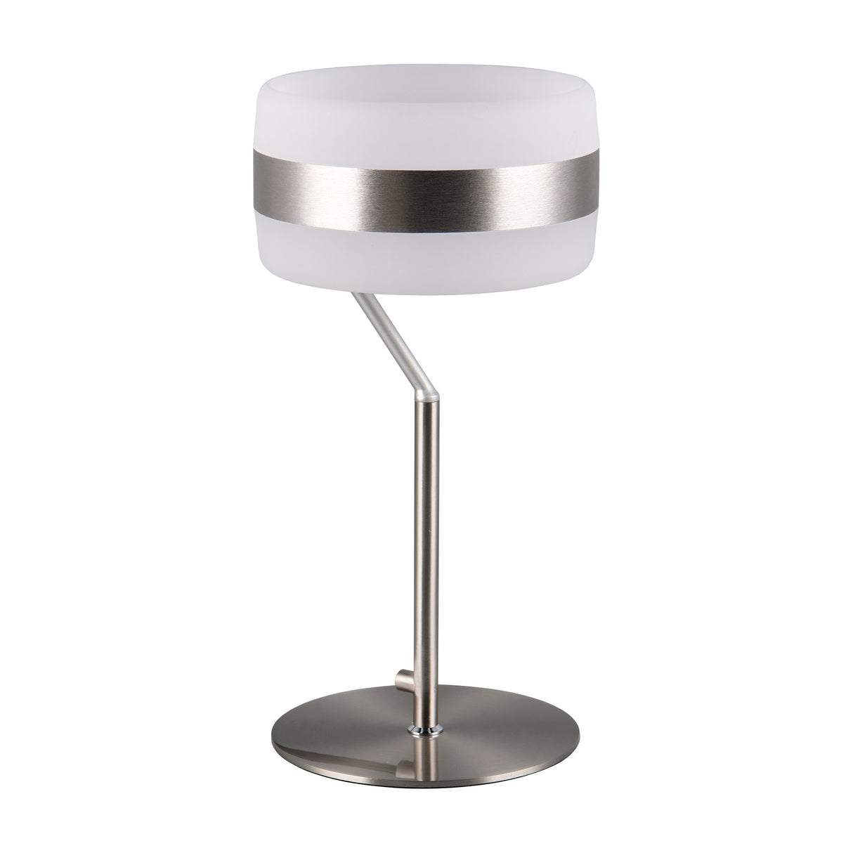 Dios LED Glass Table Lamp – Satin Nickel