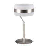 Dios LED Glass Table Lamp – Satin Nickel