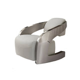 Amanda Upholstered Stainless Steel Armchair - Light Grey