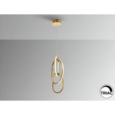 Nexo Dimmable LED 3 Light Pendant 39W 3000K - Gold