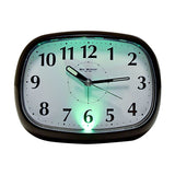 Oval Silent Plastic Alarm Clock with Light and Snooze - Black
