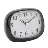 Oval Silent Plastic Alarm Clock with Light and Snooze - Black