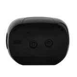 Oval Silent Plastic Alarm Clock with Light and Snooze - Black