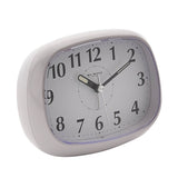 Oval Silent Plastic Alarm Clock with Light & Snooze - White