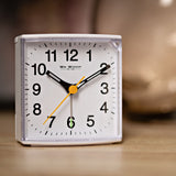 Plastic Alarm Clock with Light, Snooze, Silent Sweep - White