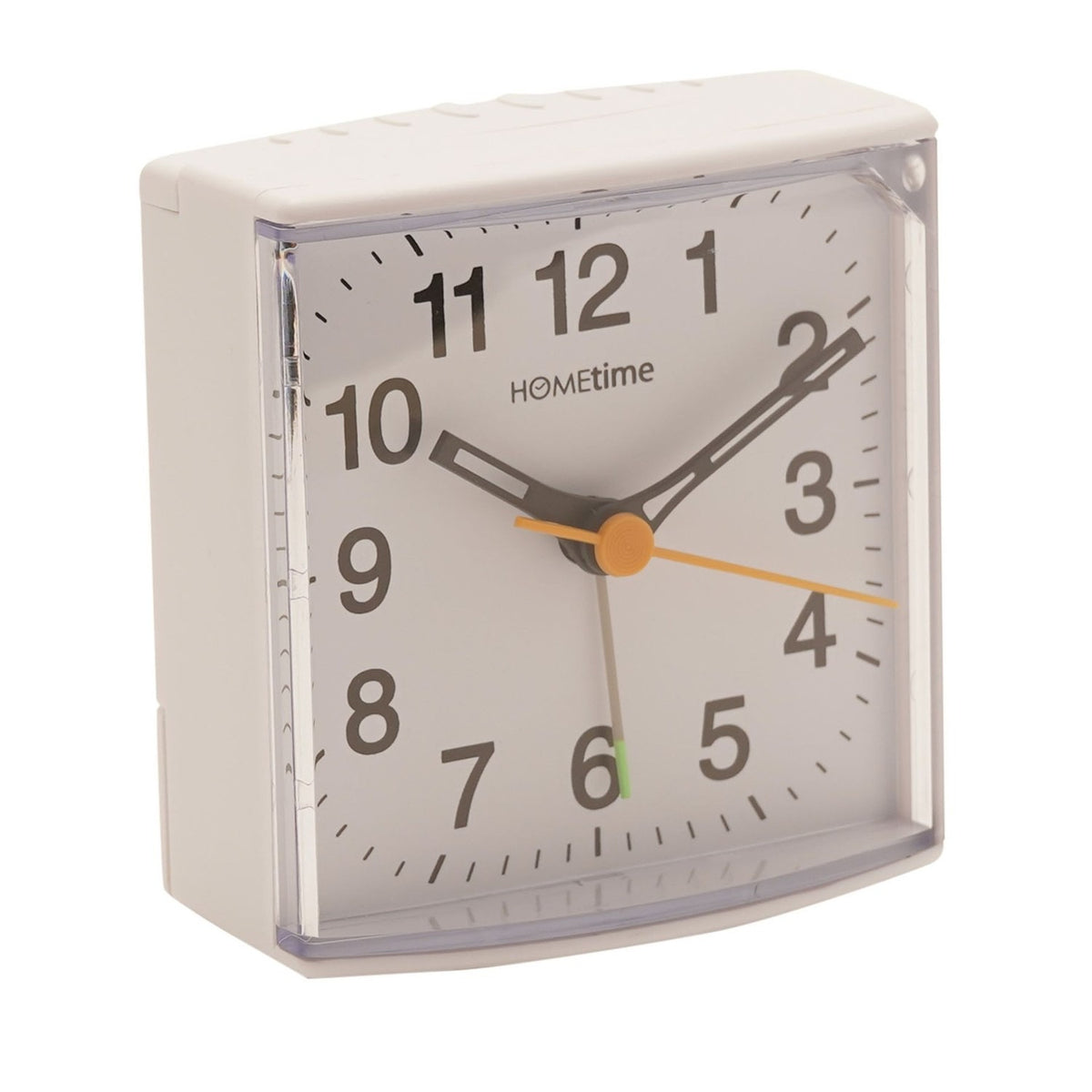 Plastic Alarm Clock with Light, Snooze, Silent Sweep - White