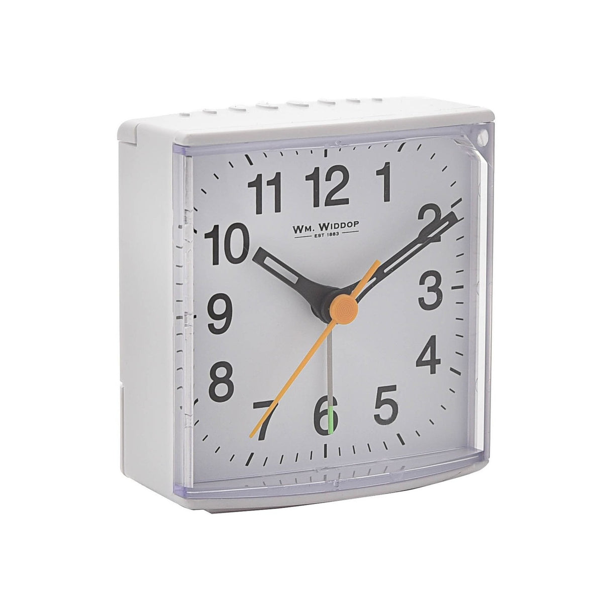 Plastic Alarm Clock with Light, Snooze, Silent Sweep - White