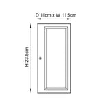 Dimension diagram of the Endon Castwick Lantern Wall Light in silver, showing height 23.5cm, depth 11cm and width 11.5cm on a white background.