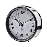 Round Plastic Alarm Clock with Illuminated Button - Black & White