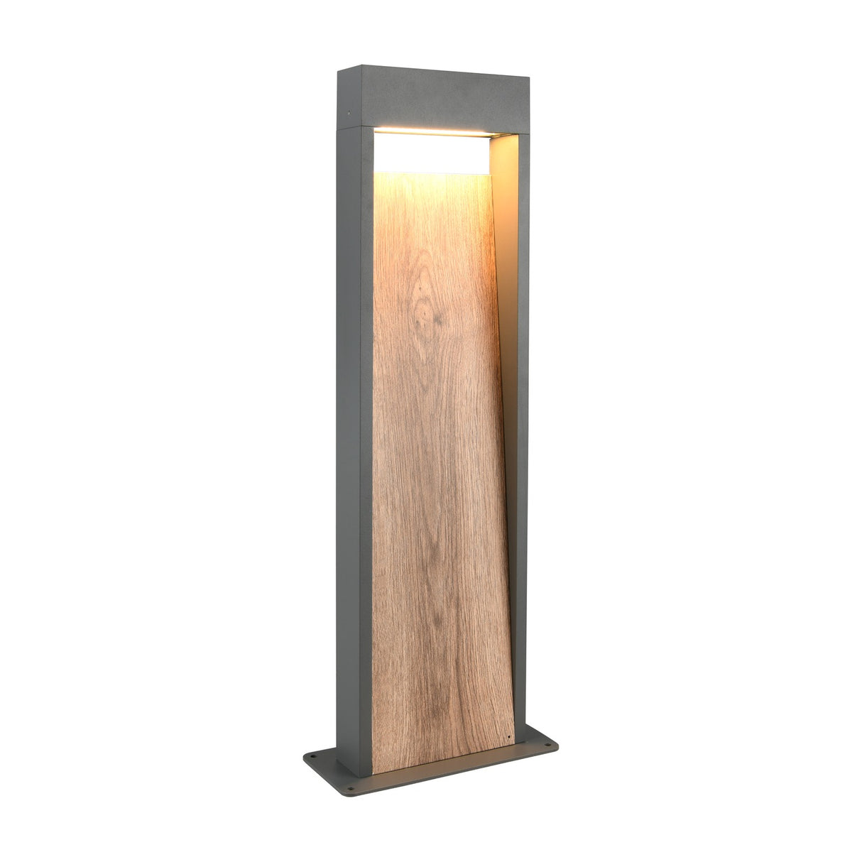Salmon LED Linear Outdoor Lamp Post – Wood Effect