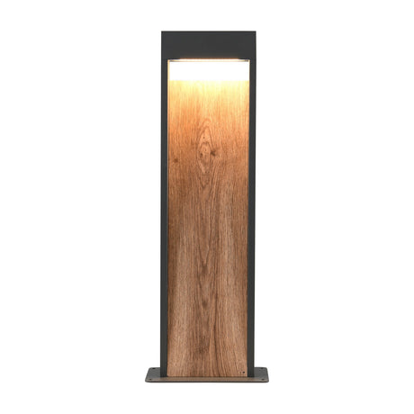 Salmon LED Linear Outdoor Lamp Post – Wood Effect
