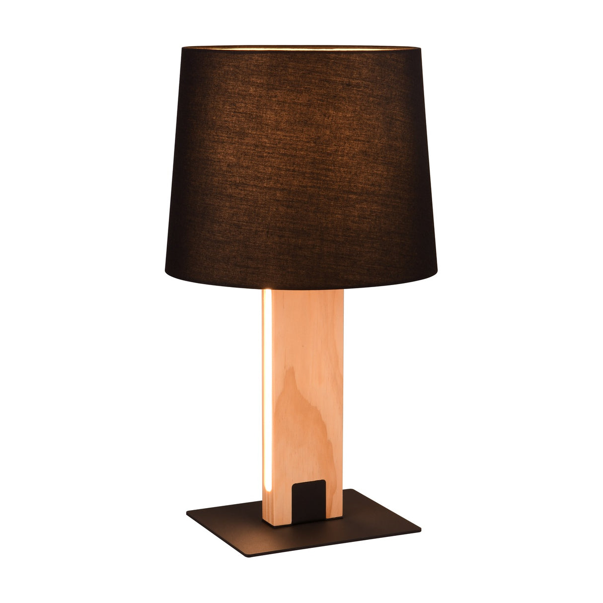 Rahul 2 Light Wooden Table Lamp – Matt Black