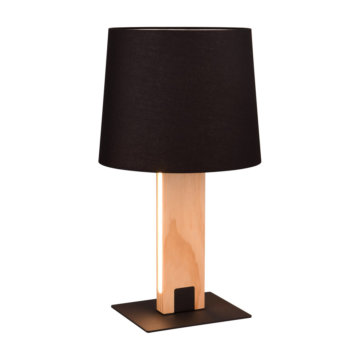 Rahul 2 Light Wooden Table Lamp – Matt Black