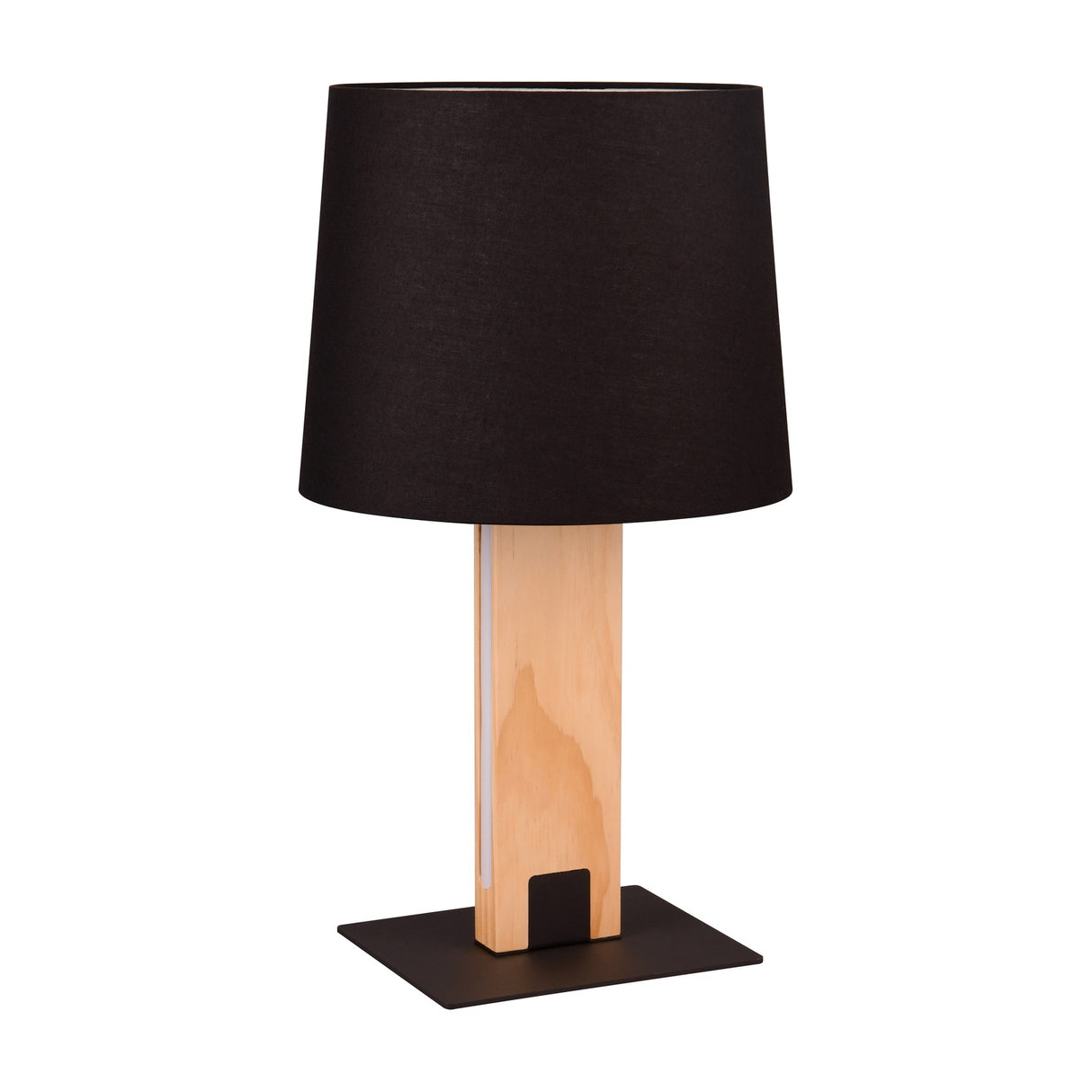 Rahul 2 Light Wooden Table Lamp – Matt Black