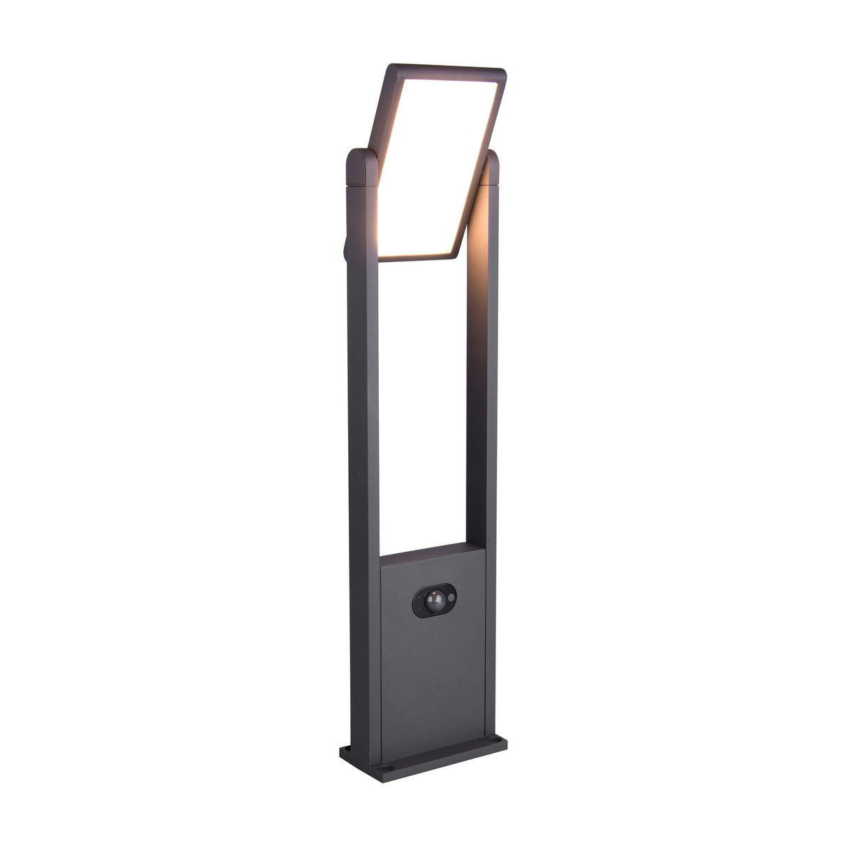 Malawi Solar LED Grey PIR Lamp Post – Anthracite