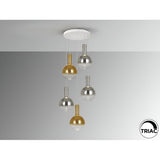 Matices 5 Light LED Glass Cluster Pendant 30W 3000K - Amber/Silver