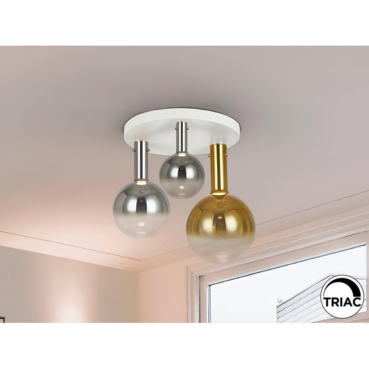 Matices 3 LED Light Glass Semi-Flush 15W 3000K - Silver/Gold
