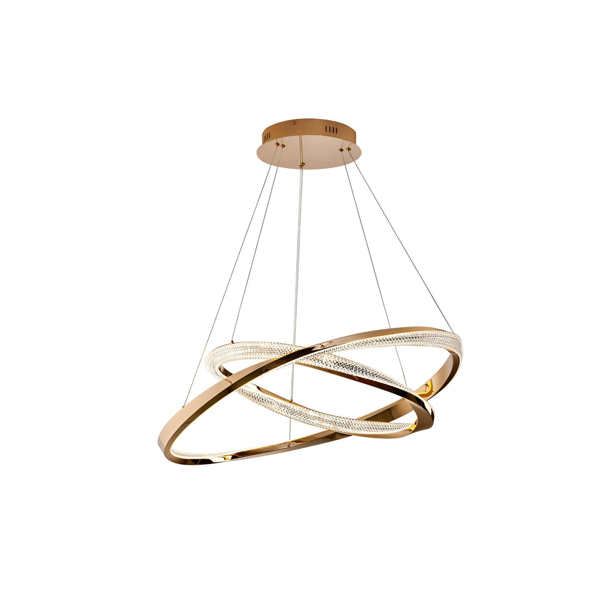 Orbitas Dimmable LED 2-Rings Circular Suspension Light 68W 3000K - Rose Gold
