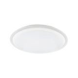 Edge Smart Large CCT Dimmable LED Flush Ceiling Light in white, round design with outer trim ring and opal glass diffuser, shown on a plain white background.