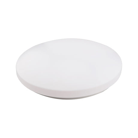 Zero Smart 38cm round flush ceiling light with white acrylic diffuser and low-profile metal frame, shown on a plain white background.