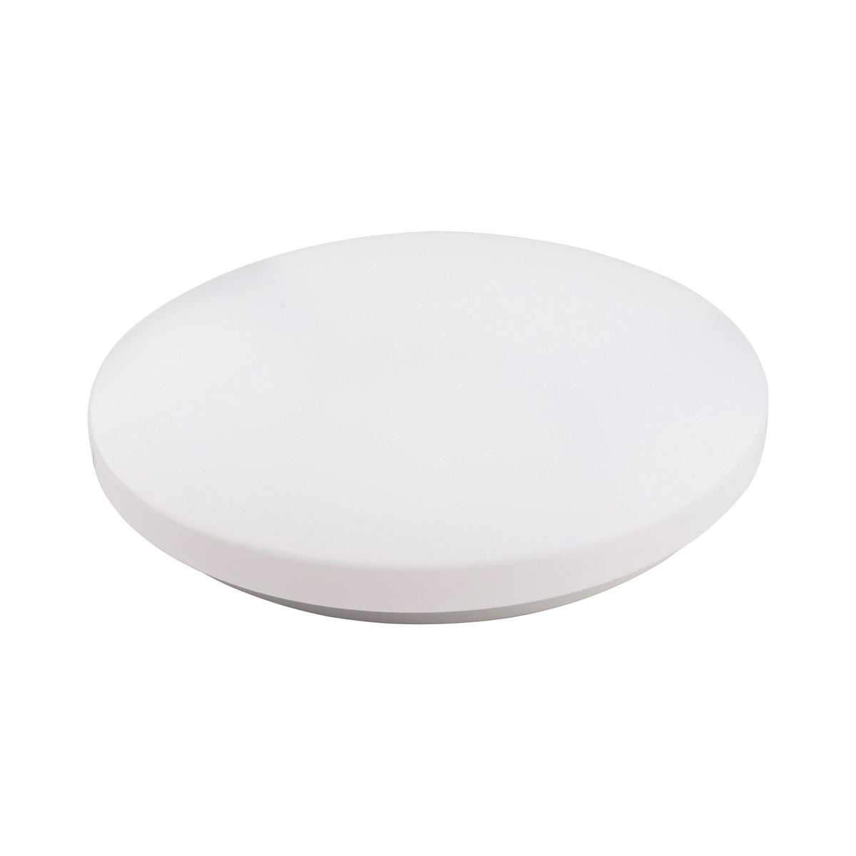 Zero Smart 48cm LED flush ceiling light with round white acrylic diffuser and metal base, shown at an angle on a plain white background.