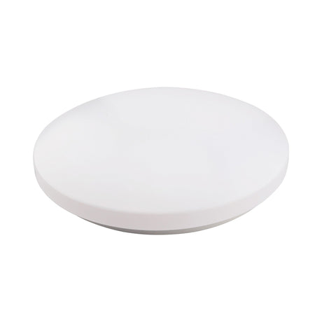 Zero Smart 48cm LED flush ceiling light with round white acrylic diffuser and metal base, shown at an angle on a plain white background.