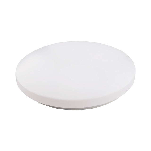 Zero Smart 48cm LED flush ceiling light with round white acrylic diffuser and metal base, shown at an angle on a plain white background.