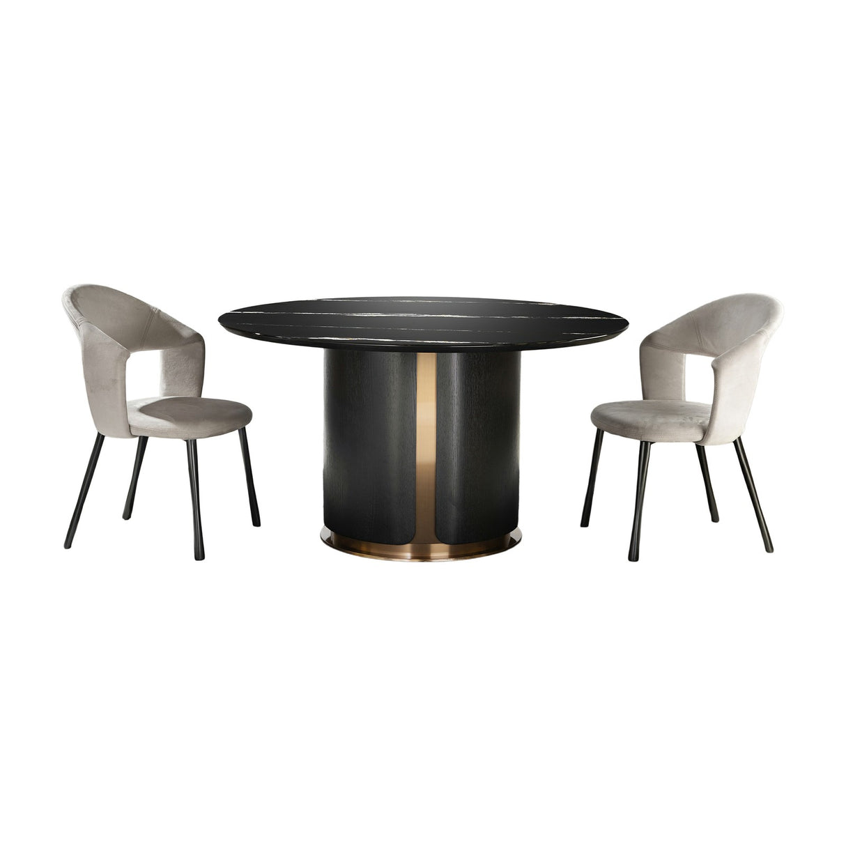 Zolo Dining Table - Dark Oak and Black