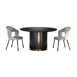 Zolo Dining Table - Dark Oak and Black