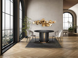 Zolo Dining Table - Dark Oak and Black