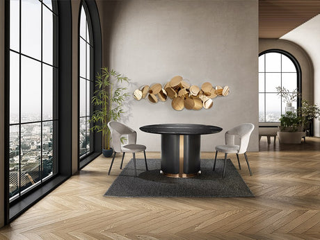 Zolo Dining Table - Dark Oak and Black