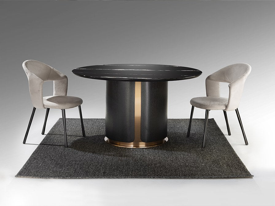 Zolo Dining Table - Dark Oak and Black