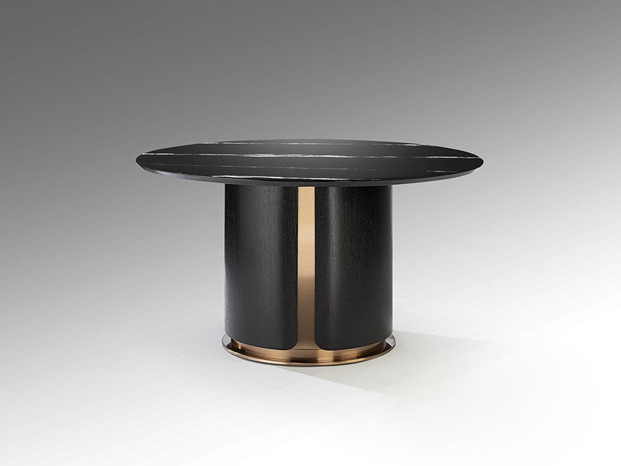 Zolo Dining Table - Dark Oak and Black